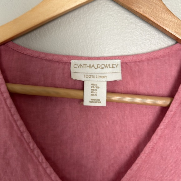 Cynthia Rowley linen Pink Sleeveless Ruffle Hem tiered Dress small - Picture 2 of 6